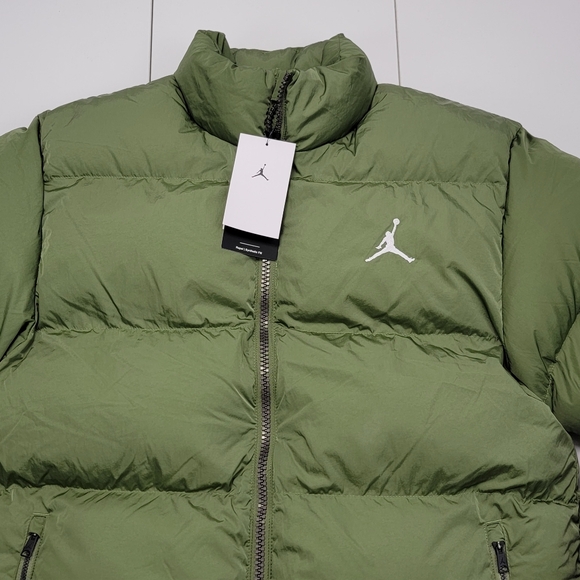 Nike Jordan Essentials Poly Puffer Jacket Sky Olive FB7331 340 Men's Size M New - Picture 5 of 9